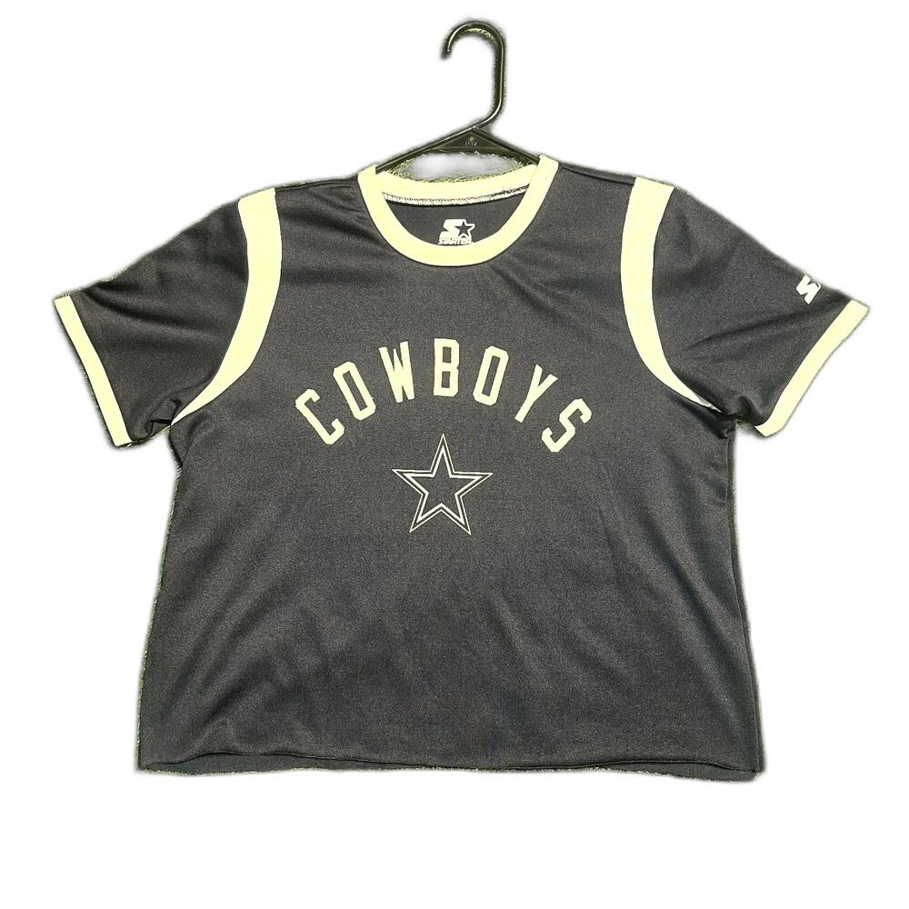 VTG Womens Dallas Cowboys Starter CutOff Shirt Dress Size Medium Navy Jersey
